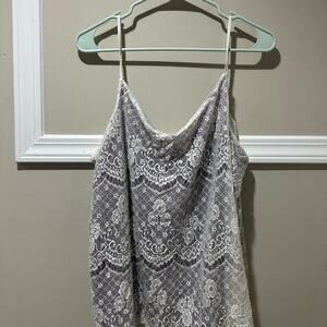 Maurices Gray and White‎ Lace Sleeveless Camisole